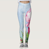 Wild As A Rose Red Floral Watercolor  Leggings (Voorkant)