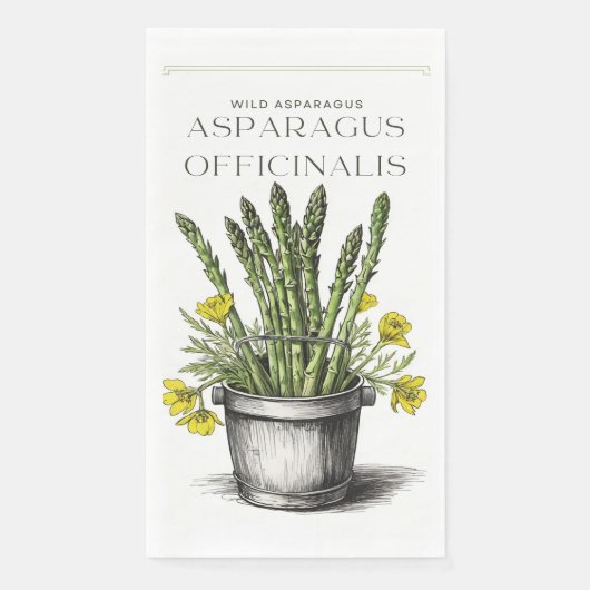 Wild Asparagus schets ontwerp: Natuur-geïnspireerd Servet (Voorkant)