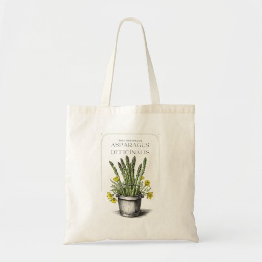 Wild Asparagus schets ontwerp: Natuur-geïnspireerd Tote Bag (Voorkant)