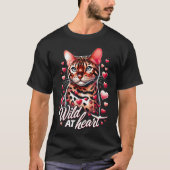 Wild at Heart - Bengaalse Kat Liefde T-shirt (Voorkant)