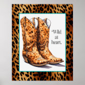 Wild at Heart – Cheetah Cowgirl Boots Poster Art (Voorkant)