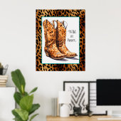 Wild at Heart – Cheetah Cowgirl Boots Poster Art (Thuiskantoor)