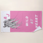 Wild at Heart Custom Paard Hot Pink Strandlaken (Voorkant)