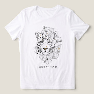 Wild at Heart – Elegante Luipaard en Bloemlijn Art Tri-Blend Shirt