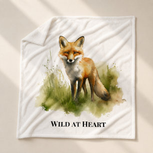 Wild at Heart Fox Northwoods Cabine Gemak Fleece Deken