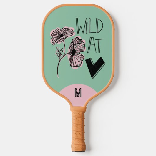 Wild At Heart Whimsical Minty Green Pickleball Paddle (Voorkant)