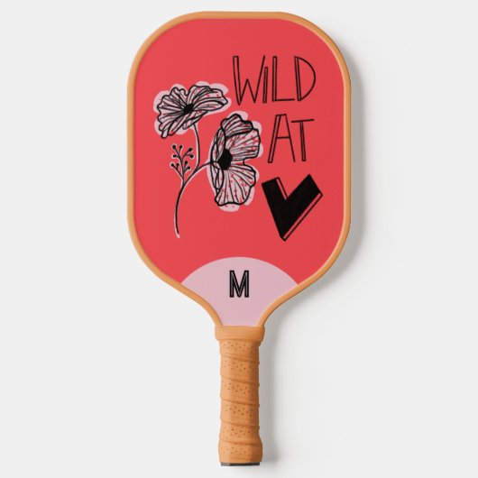 Wild At Heart Whimsical Rode Pickleball Paddle (Voorkant)