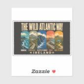 Wild Atlantic Way Ierland Landmarks Illustratie Sticker (Vel)