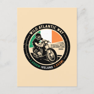 Wild Atlantic Way Ierland     Motorfiets Briefkaart
