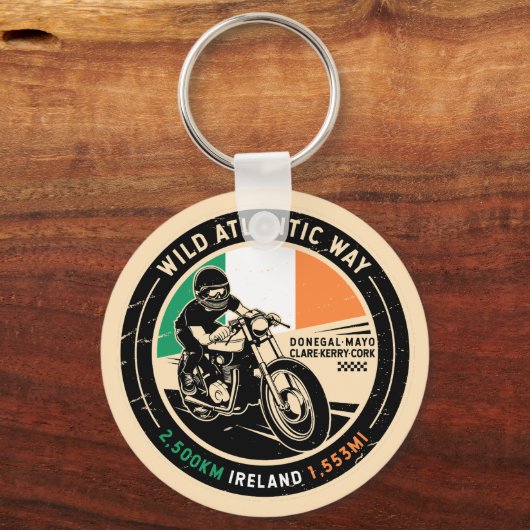 Wild Atlantic Way Ierland | | Motorfiets Sleutelhanger (Achterkant)
