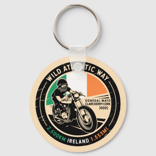 Wild Atlantic Way Ierland | | Motorfiets Sleutelhanger (Achterkant)