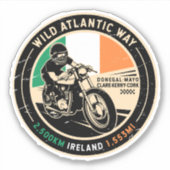 Wild Atlantic Way Ierland | | Motorfiets Sticker (Voorkant)