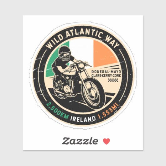 Wild Atlantic Way Ierland | | Motorfiets Sticker (Vel)