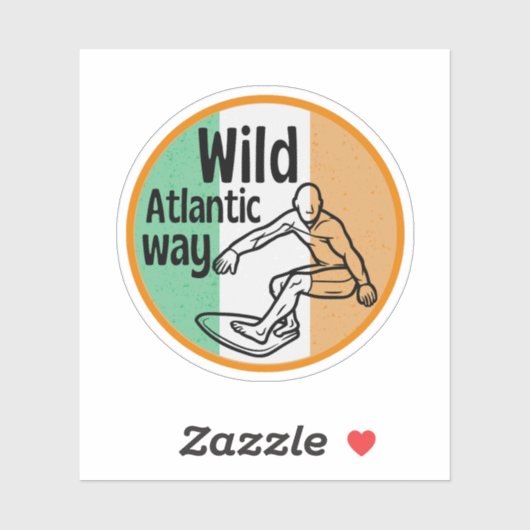Wild Atlantic Way - surfen Ierse Toerisme proef Sticker (Vel)