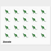 Wild Australian Kangaroo Marsupial Roo Silhouette Ronde Sticker (Vel)