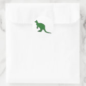 Wild Australian Kangaroo Marsupial Roo Silhouette Ronde Sticker (Tas)