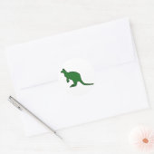 Wild Australian Kangaroo Marsupial Roo Silhouette Ronde Sticker (Envelop)