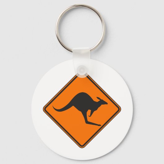Wild Australian Kangaroo Marsupial Roo Silhouette Sleutelhanger (Voorkant)