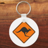 Wild Australian Kangaroo Marsupial Roo Silhouette Sleutelhanger (Voorkant)