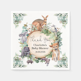 Wild Australische dieren rustieke gom laat baby jo Servet