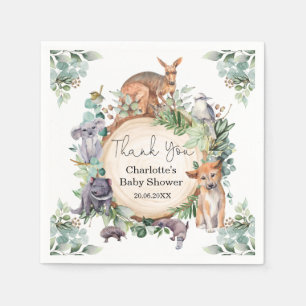 Wild Australische dieren rustieke gom laat baby jo Servet