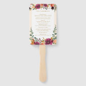 Wild Autumn Bouquet | Aangepaste bruiloft F Handwaaier (Achterkant)