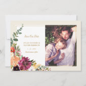 Wild Autumn Bouquet | Foto Opslaan Datum bekendmak Aankondiging (Voorkant)