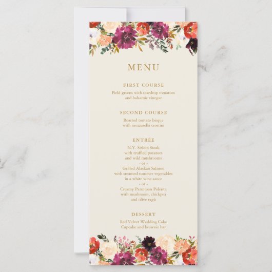 Wild Autumn Bouquet | Menu Weddenschappen (Voorkant)