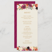 Wild Autumn Bouquet | Menu Weddenschappen (Voorkant / Achterkant)