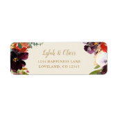 Wild Autumn Bouquet | Retouradres bruiloft Etiket (Voorkant)