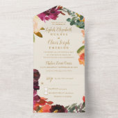 Wild Autumn Bouquet | Uitnodiging voor één weddens (Binnen)