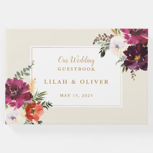 Wild Autumn Bouquet | Weddenschap Gastenboek (Voorkant)