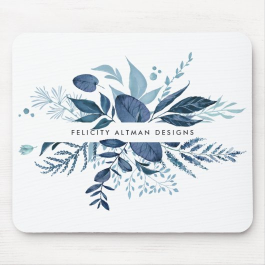 Wild Azure | Blauw botanisch gepersonaliseerd Muismat (Voorkant)