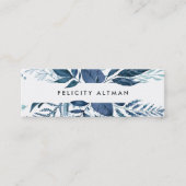 Wild Azure | Blauwe Waterverf botanisch Mini Visitekaartje (Voorkant)