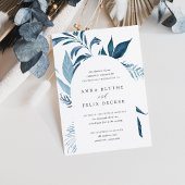 Wild Azure Blue Botanical Arch Wedding Kaart