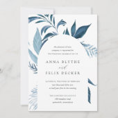 Wild Azure Blue Botanical Arch Wedding Kaart (Voorkant)