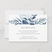 Wild Azure | Blue Botanical Reception Kaart (Voorkant)