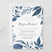 Wild Azure | Botanical Baby Shower Invitation Kaart (Voorkant)