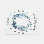 Wild Azure Botanical Monthly Baby Milestone Fleece Deken (Voorkant (Horizontaal))