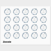Wild Azure | Botanisch huwelijk Ronde Sticker (Vel)