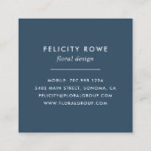 Wild Azure | Botanisch Lijst Vierkante Visitekaartje (Achterkant)