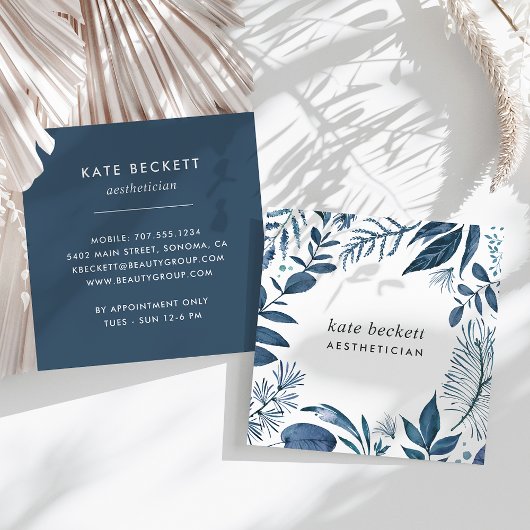 Wild Azure | Botanisch Lijst Vierkante Visitekaartje