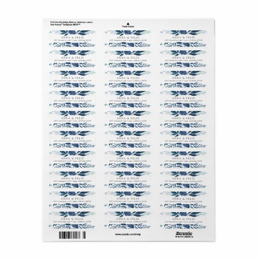 Wild Azure | Botanisch retouradres Etiket (Full Sheet)