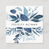 Wild Azure | Botanisch Vierkante Visitekaartje (Voorkant)