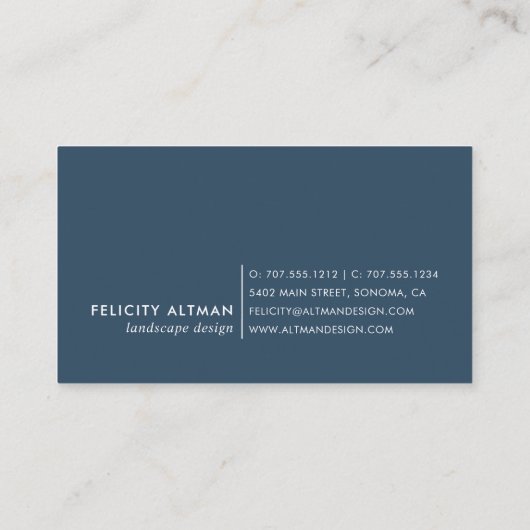 Wild Azure | Botanisch Visitekaartje (Achterkant)