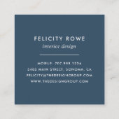 Wild Azure | Botanische afdrukken Vierkante Visitekaartje (Achterkant)