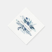 Wild Azure | Botanische gepersonaliseerde bruiloft Servet (Hoek)