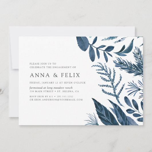 Wild Azure Engagement Party - uitnodiging (Voorkant)