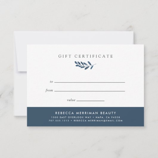 Wild Azure Gift Certificate Card (Achterkant)