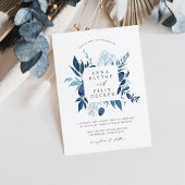 Wild Azure Lijst Wedding Invitation Kaart